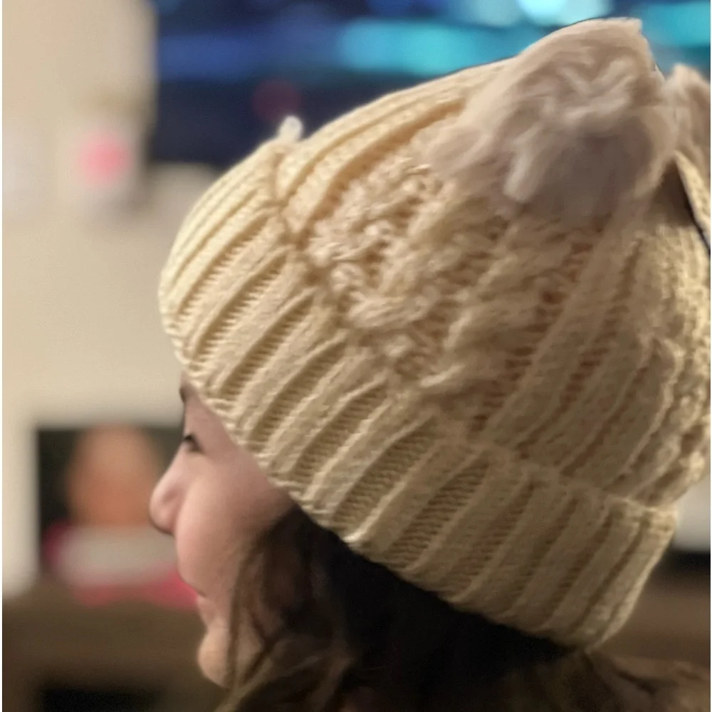 Kids‎ soft Tone Double Pom beanie